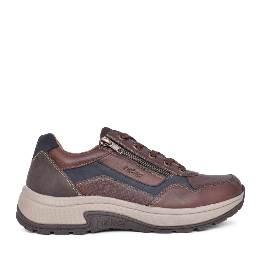 Mens 11001 Laced Trainer In Brown