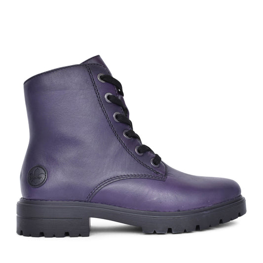 Ladies Z2841 Laced Ankle Boot In Purple
