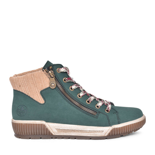 Ladies N0709 Laced Ankle Boot In Green