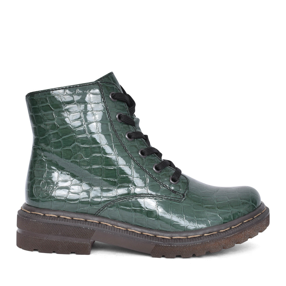 Ladies 78240 Laced Ankle Boot In Green
