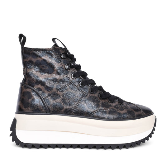 Ladies 1-25201 Platform Ankle Boot In Leopard
