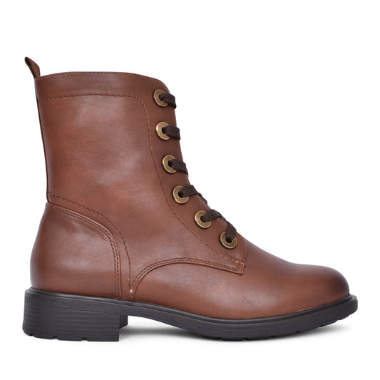 Ladies 8-25277 Laced Ankle Boot In Cognac