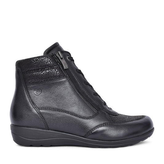Ladies 9-26258 Laced Ankle Boot In Black