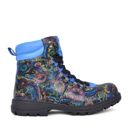 Ladies Marley A7564 Laced Ankle Boot In Black Multi