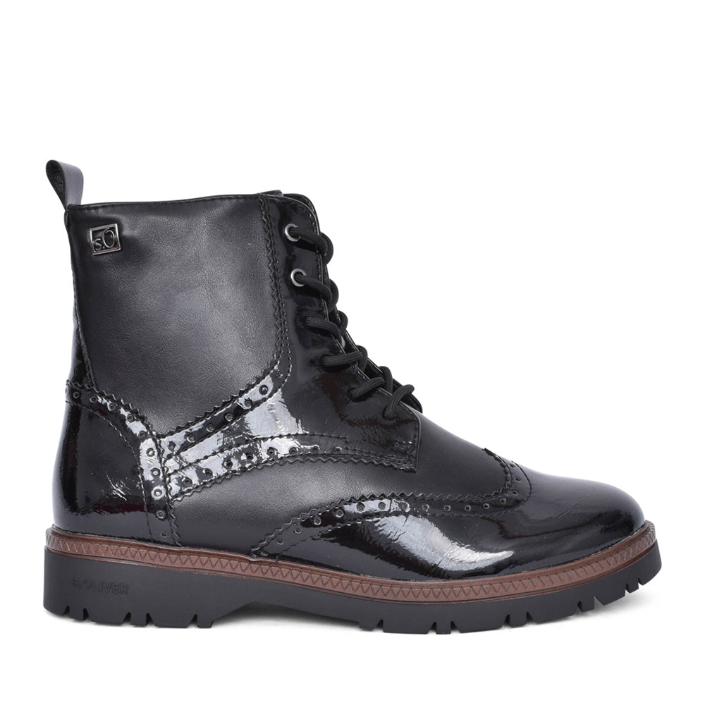 Ladies 5-25232 Laced Ankle Boot In Black