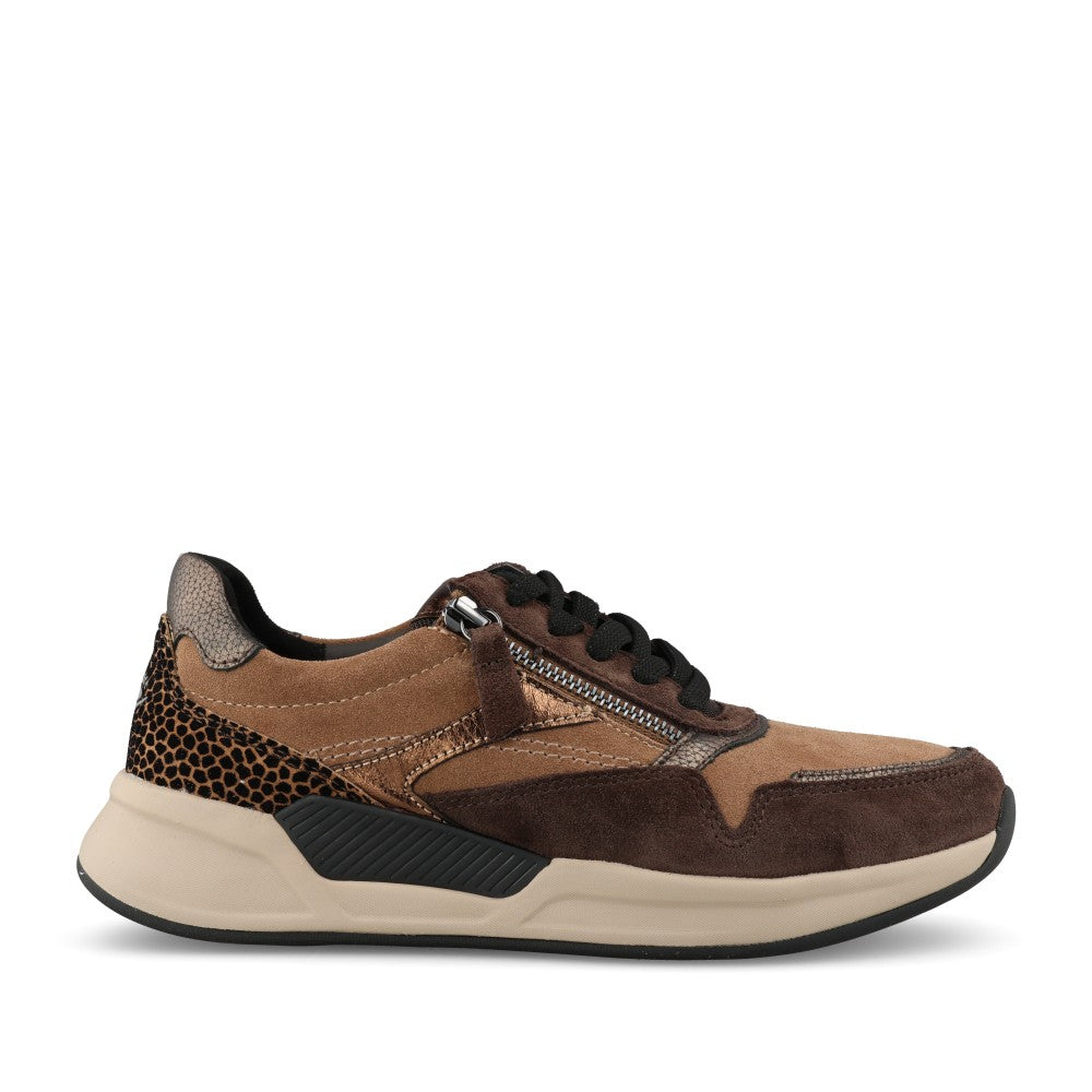 Ladies 76.957 Bercol Laced Trainer In Brown-multi