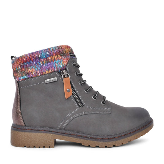 Ladies Jalapeno Glb099 Laced Ankle Boot In Grey