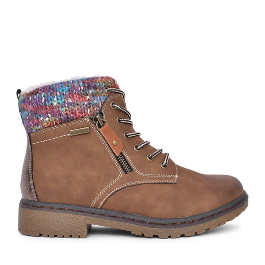 Ladies Jalapeno Glb099 Laced Ankle Boot In Tan