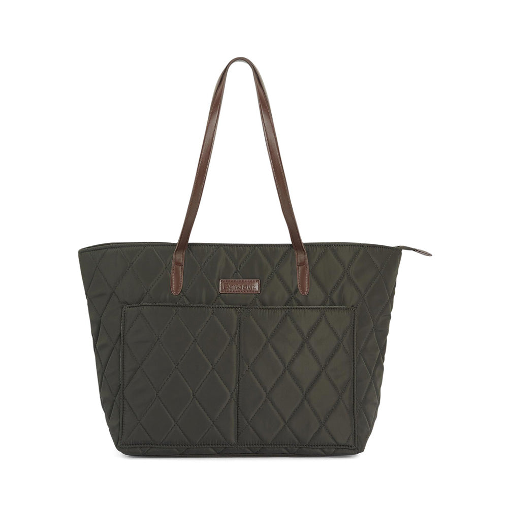 Ladies Lba0395 Quilted Tote Bag In Olive