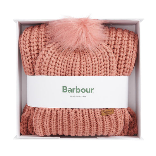 Ladies Saltburn Beanie And Scarf Gift Set In Pink