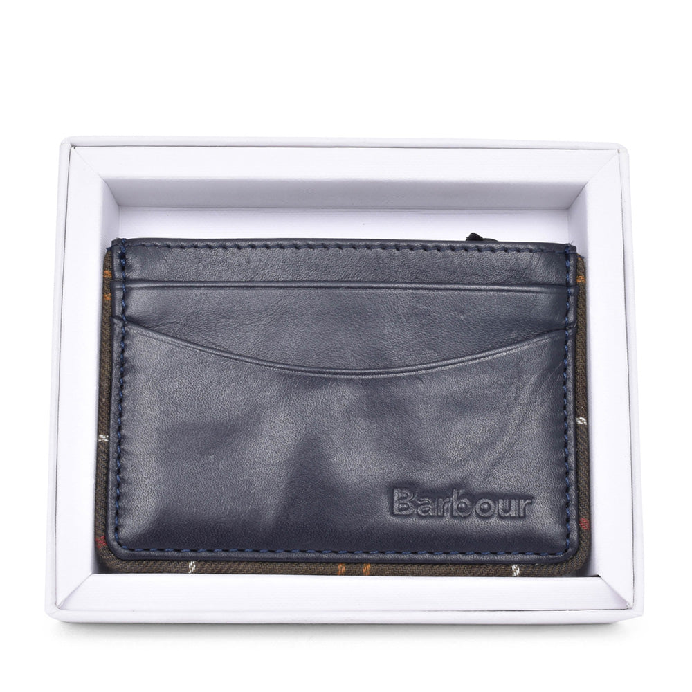 Mens Chatton Leather Card Holder In Navy