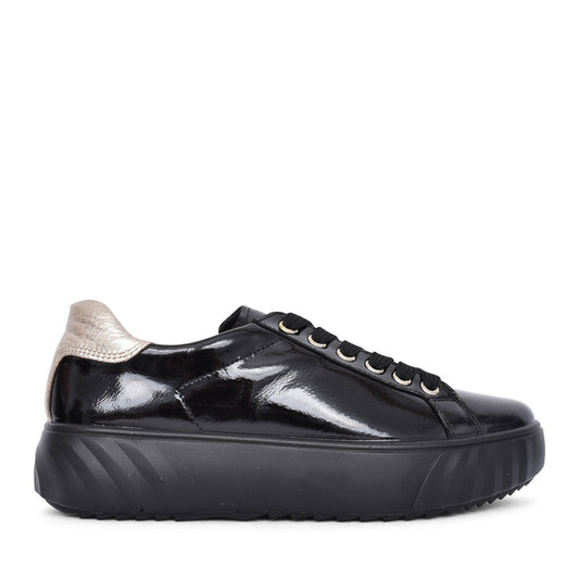 Ladies 12-46523 Monaco Laced Trainer In Black
