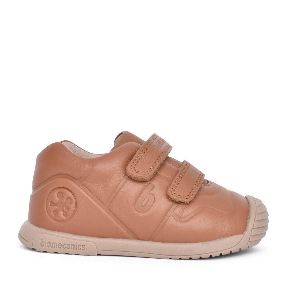 Boys 241124 Double Velcro Shoe In Tan
