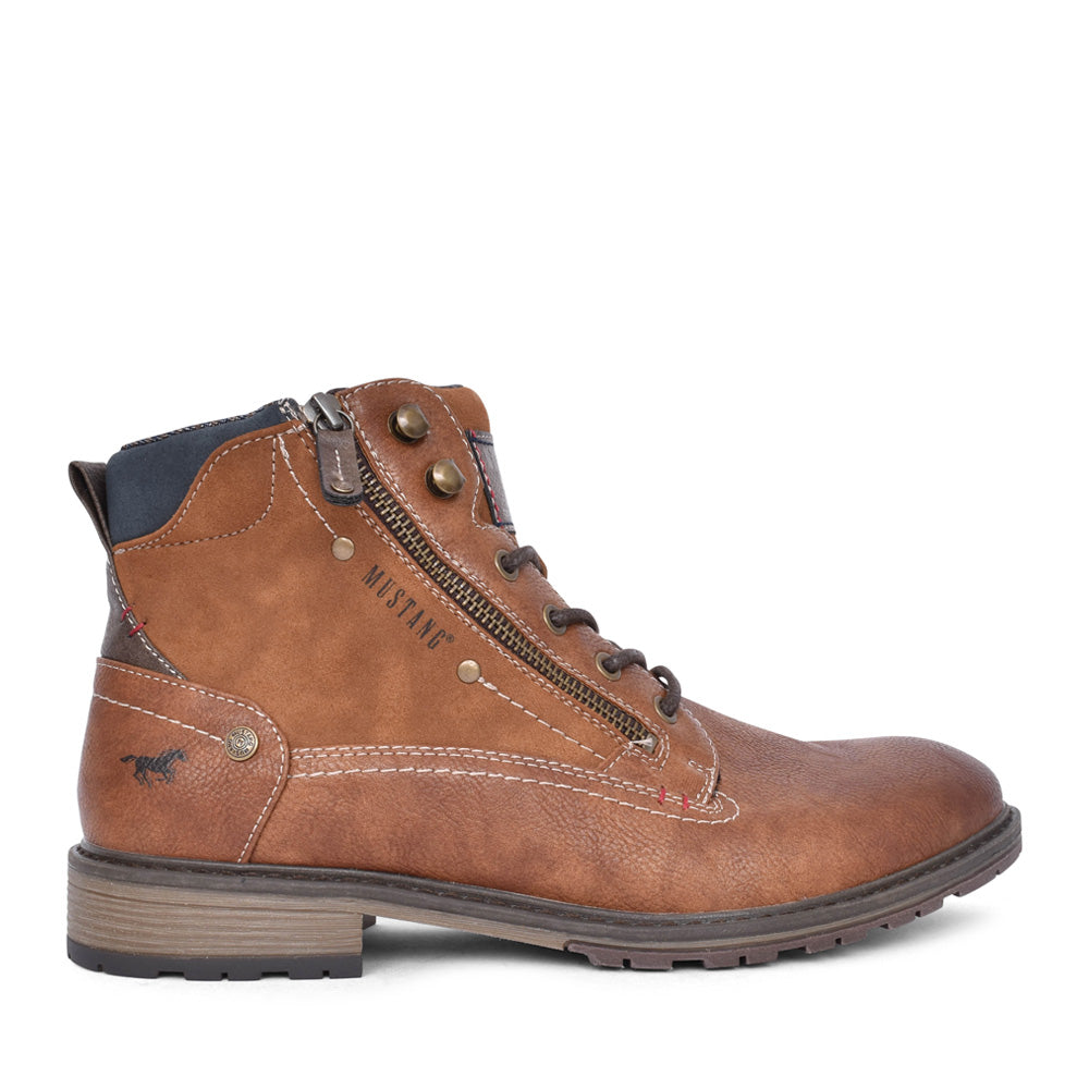 Mens 4140506 Laced Ankle Boot In Cognac