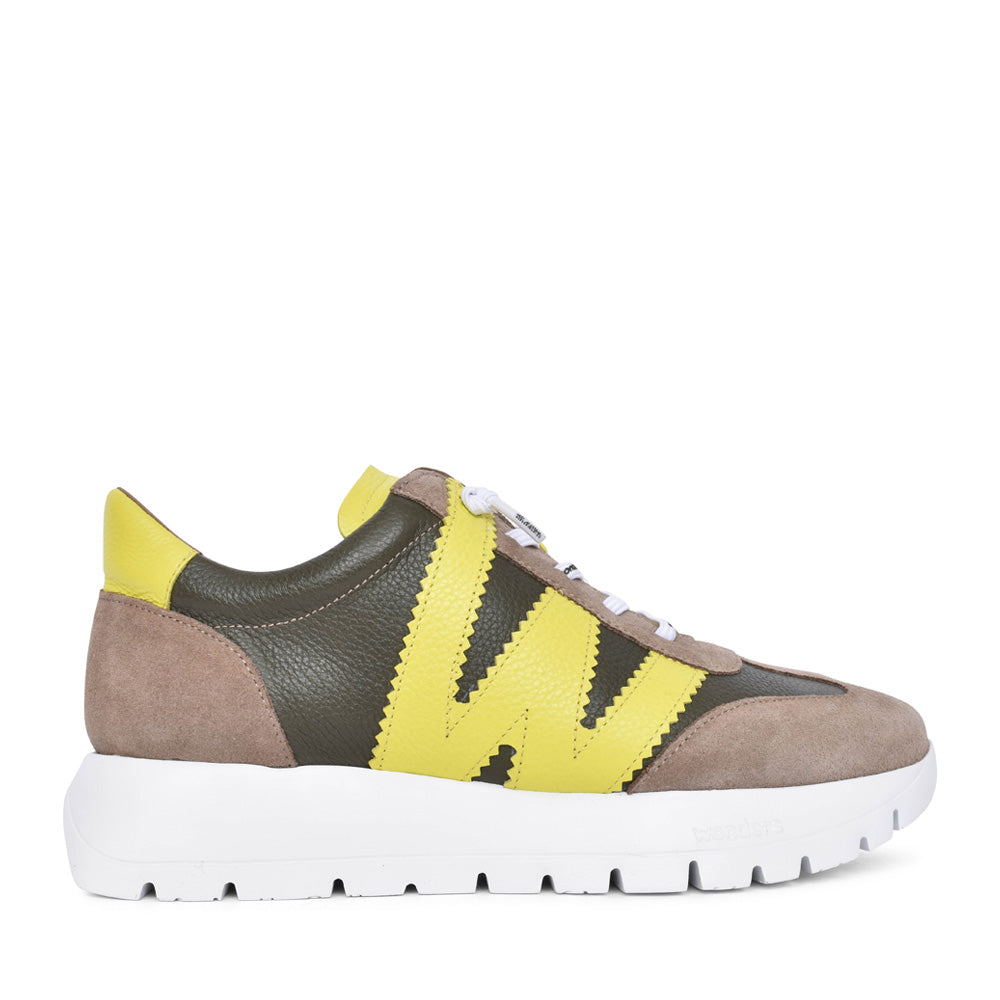 Ladies A-2476 Platform Trainer In Taupe
