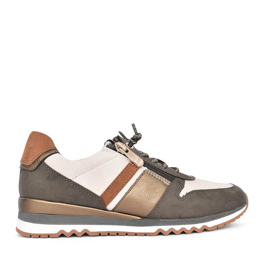 Ladies 2-23707 Laced Trainer In Green
