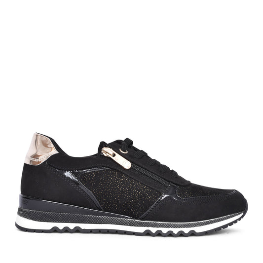 Ladies 2-23749 Laced Trainer In Black