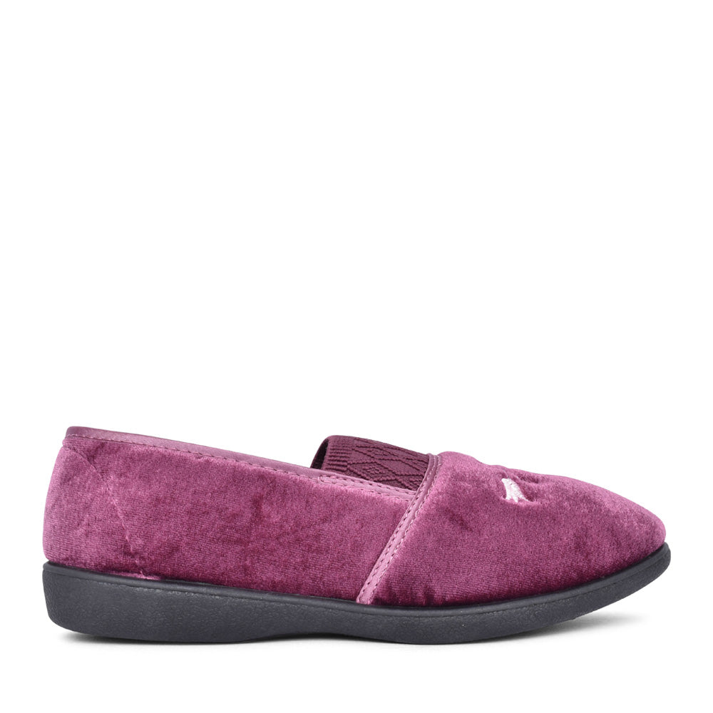 Ladies Enid Full Slipper In Heather
