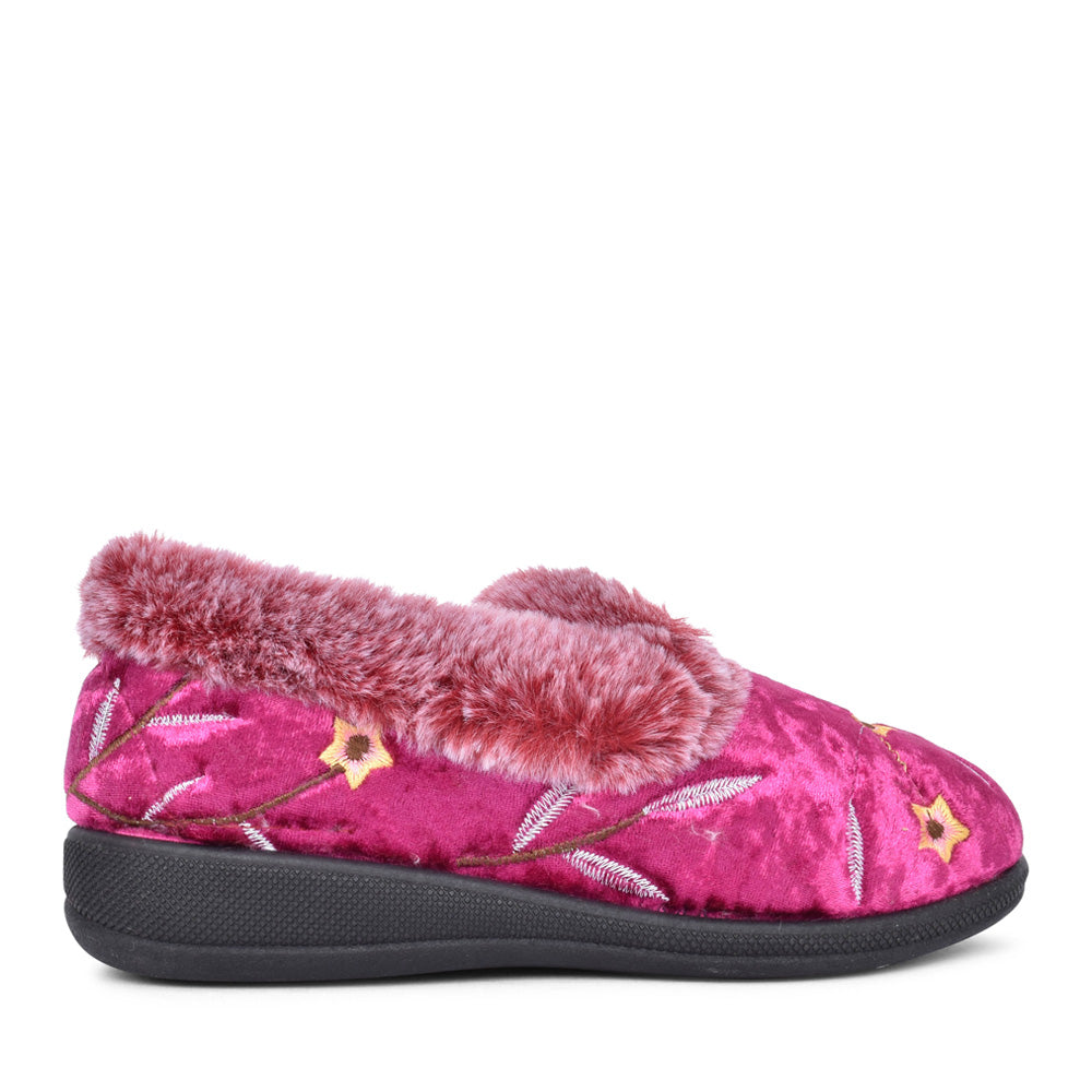 Ladies Mabel Full Slipper In Burgandy
