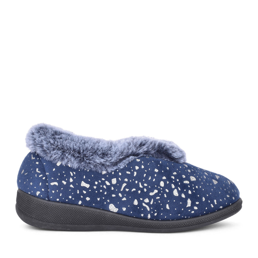 Ladies Jacinta Full Slipper In Navy