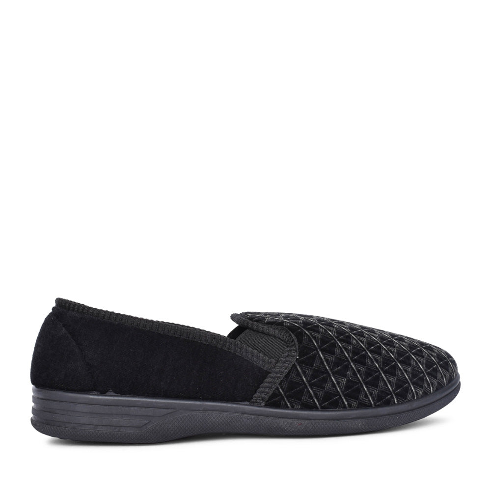 Mens Austin Full Slipper In Black
