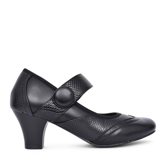 Ladies Bfr61102 Heeled Shoe In Black
