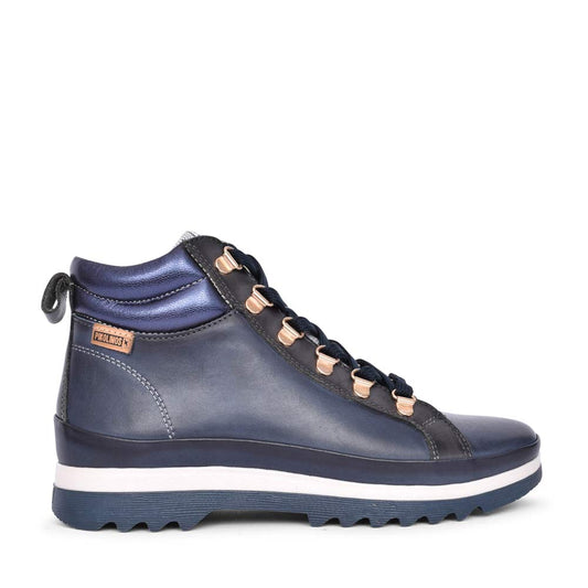 Ladies Vigo Laced Ankle Boot In Blue