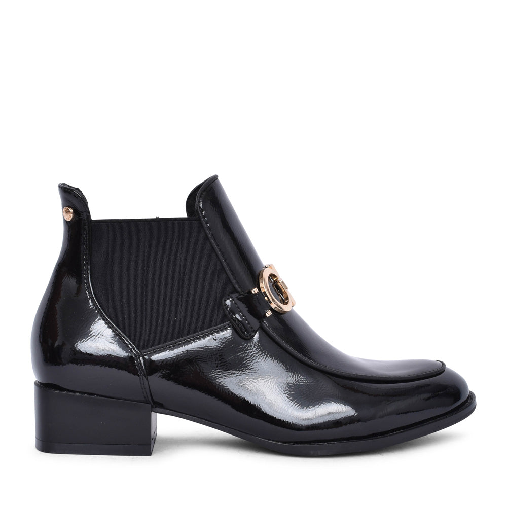 Ladies Aubonne Low Heel Ankle Boot In Black