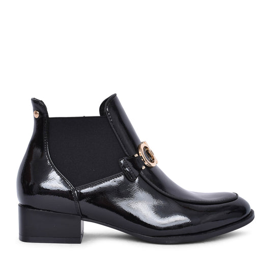 Ladies Aubonne Low Heel Ankle Boot In Black
