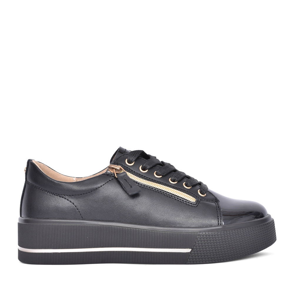Ladies Ravenna Platform Trainer In Blk Patent