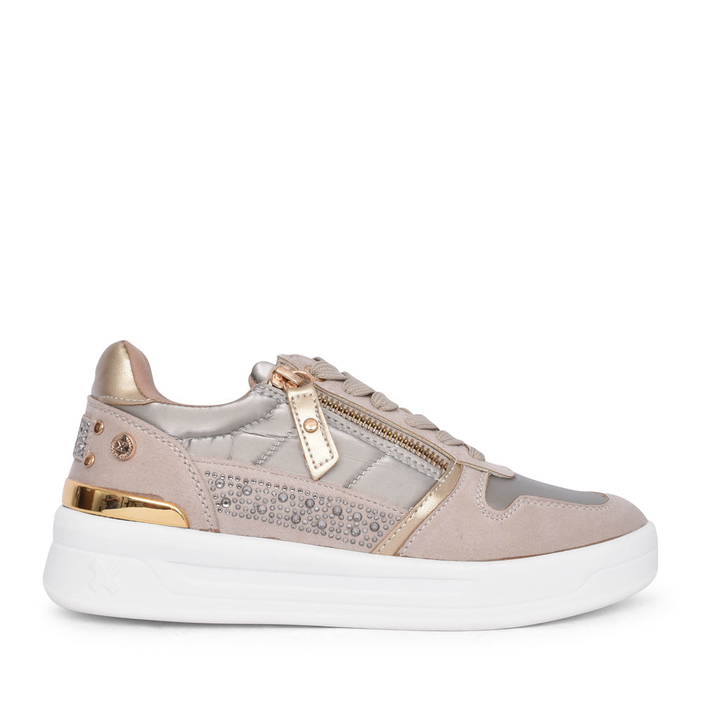 Ladies 143060 Laced Trainer In Beige