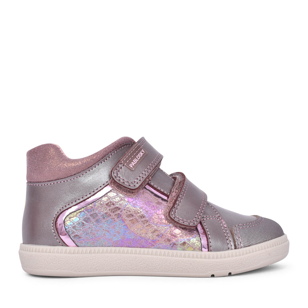 Girls 047460 Double Velcro Boot In Mauve
