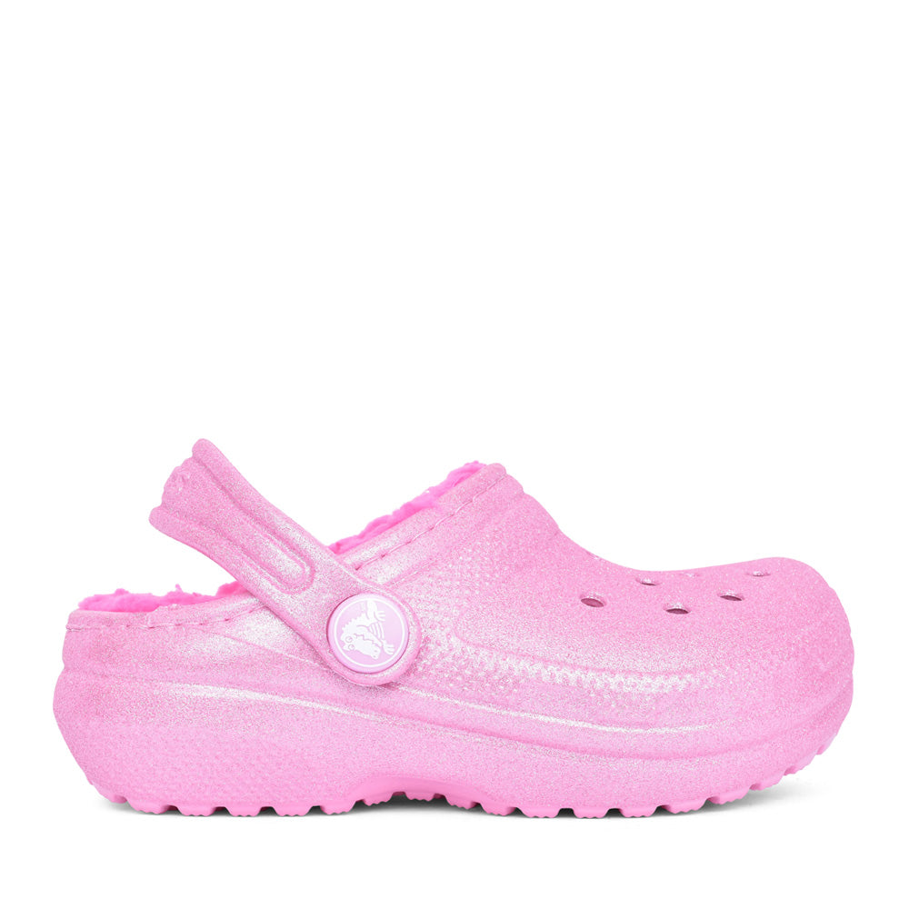 Girls 207463 Classic Lined Glitter Clog In Pink Tweed