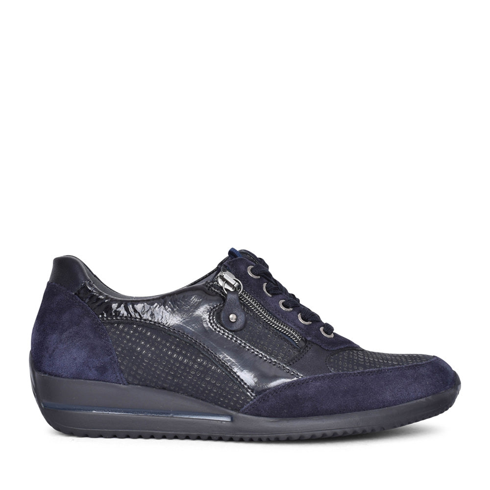 Ladies 980006 Himona Laced Trainer In Navy