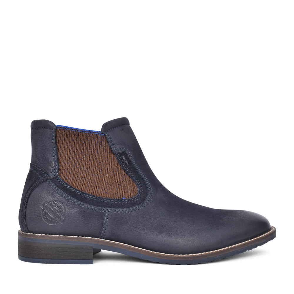Mens Santos Slip On Ankle Boot In Navy