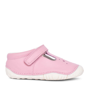 Girls Tumble Pale Pink T-bar Velcro Shoe In Kids F Fit