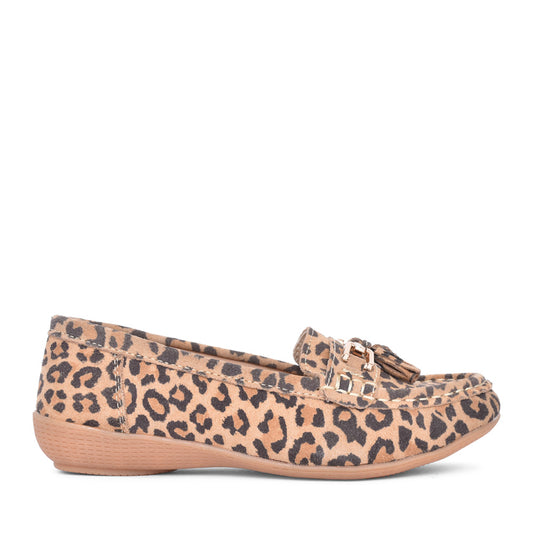 Ladies Nautical Slip-on Shoe In Leopard