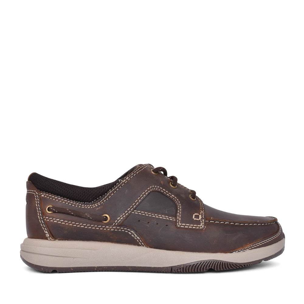 Mens Sailview Laces Beeswax H-fit Laced Shoe In Brown