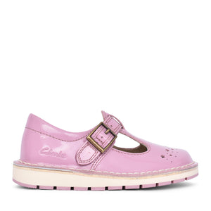 Girls Joyful Skip K Pink Patent T-bar Shoe In Kids G Fit