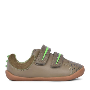 Boys Roald Dahl Roamer Snap Khaki Print Velcro Shoe In Kids F Fit