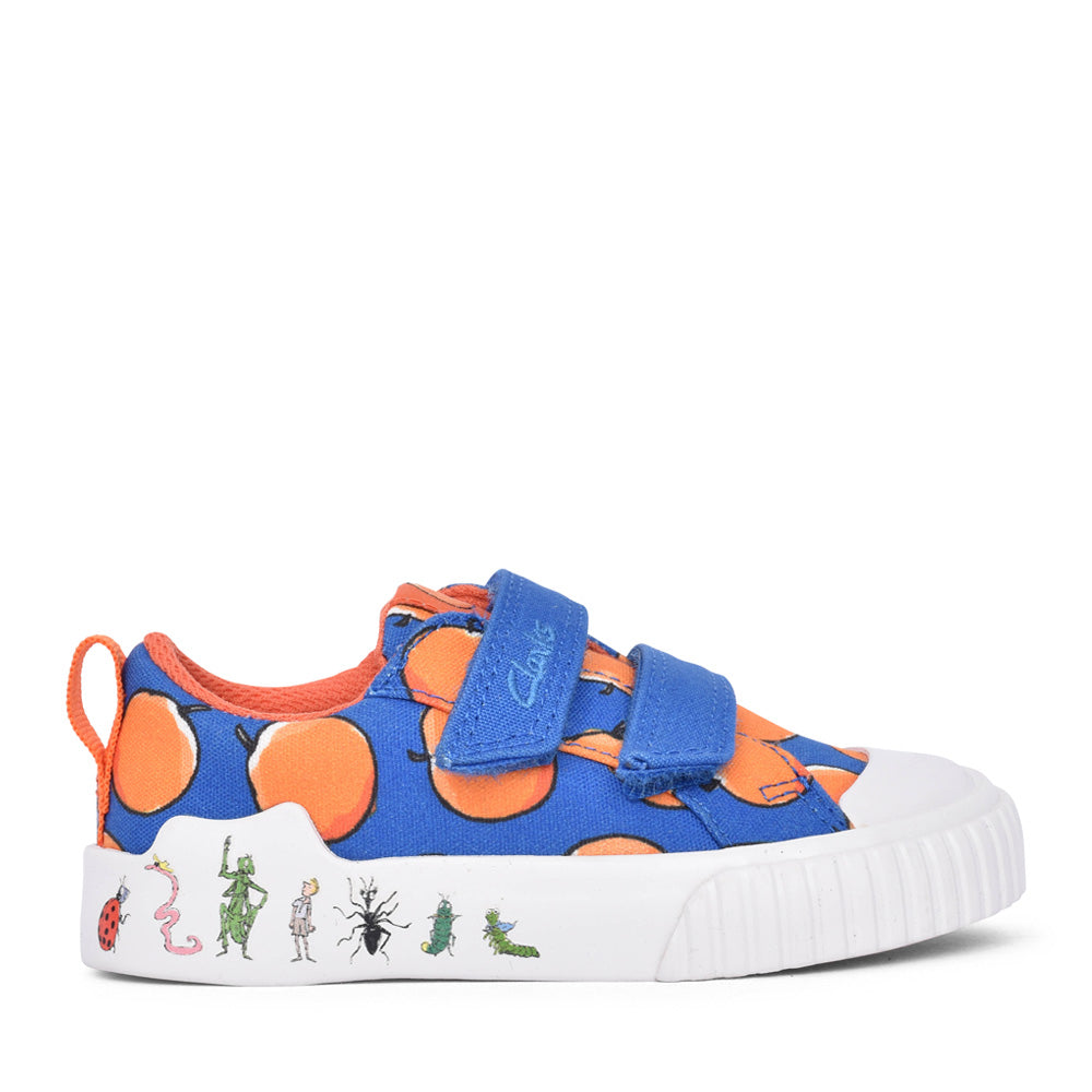 Boys Roald Dahl Foxing Air T Blue Velcro Canvas In Kids G Fit