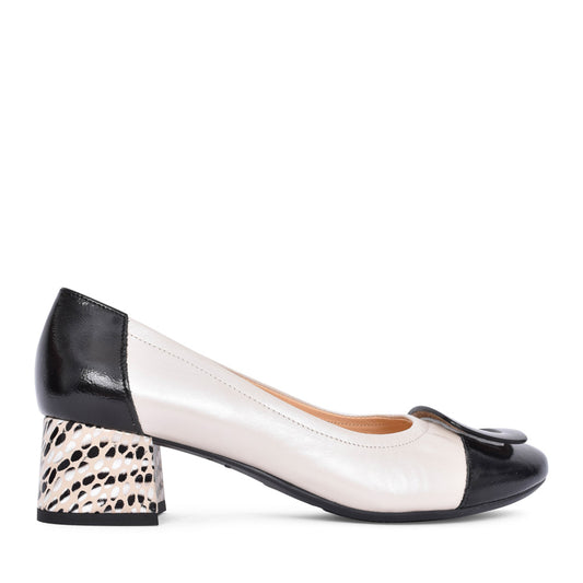 Ladies 6829 G-fit Low Heel Court Shoe In Pearl
