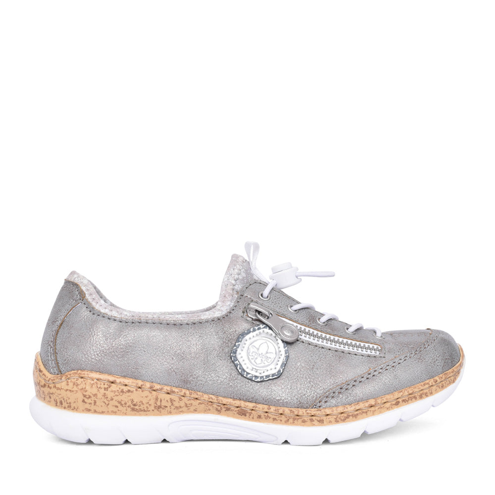 Ladies N4263 Laced Trainer In Grey