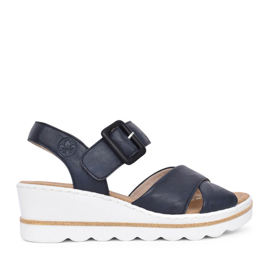 Ladies 67463 Wedge Sandal In Navy