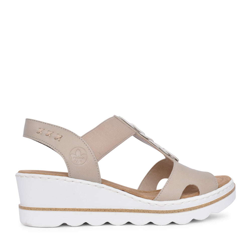 Ladies 67498 Wedge Sandal In Beige