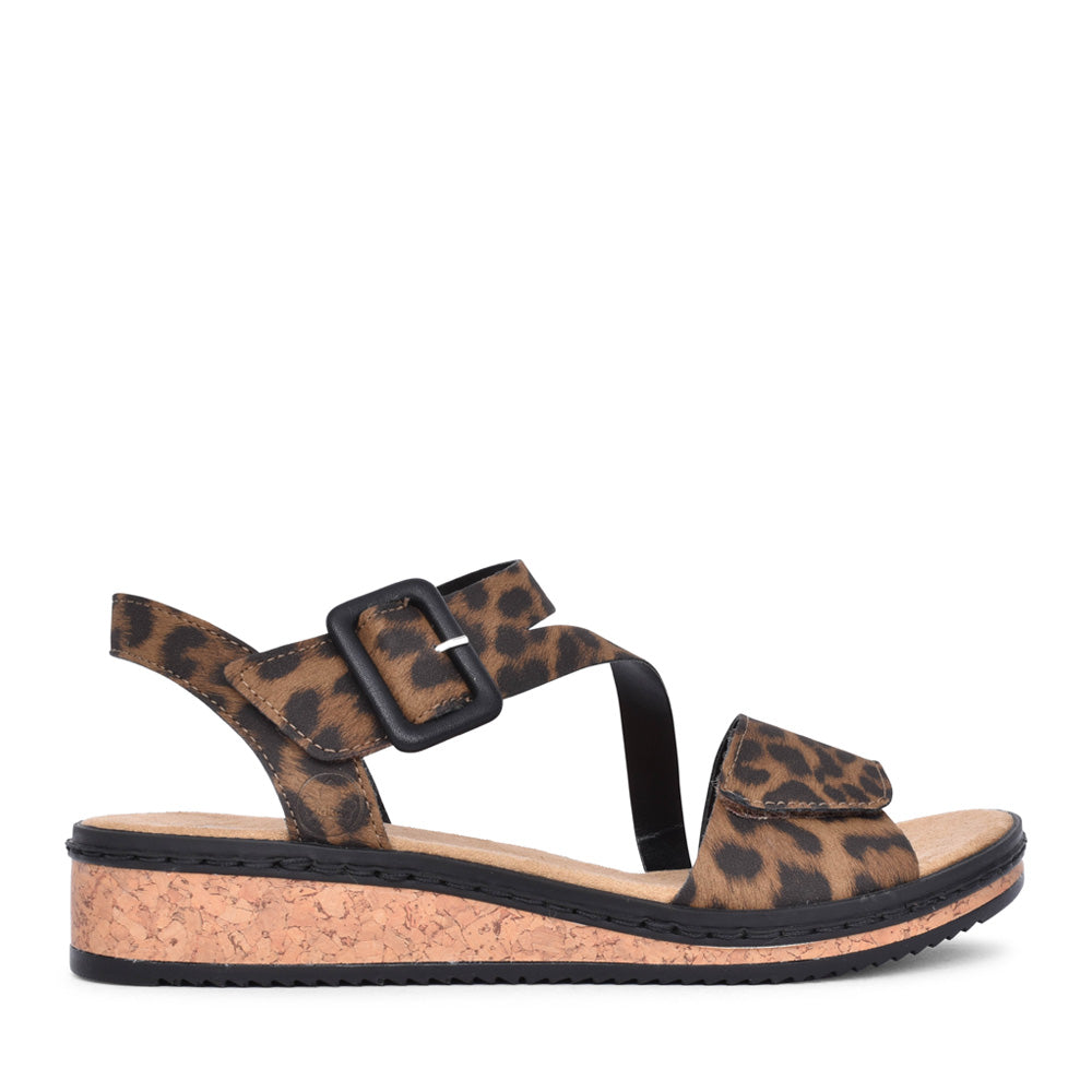 Ladies V3660 Low Heel Sandal In Leopard