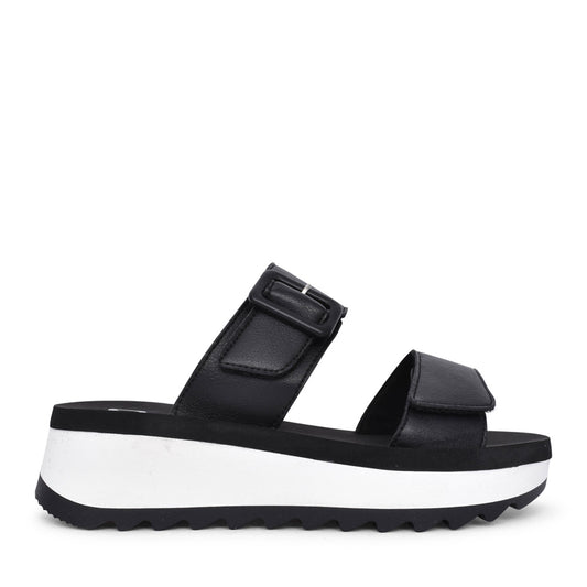 Ladies W3050 Double Strap Mule In Black
