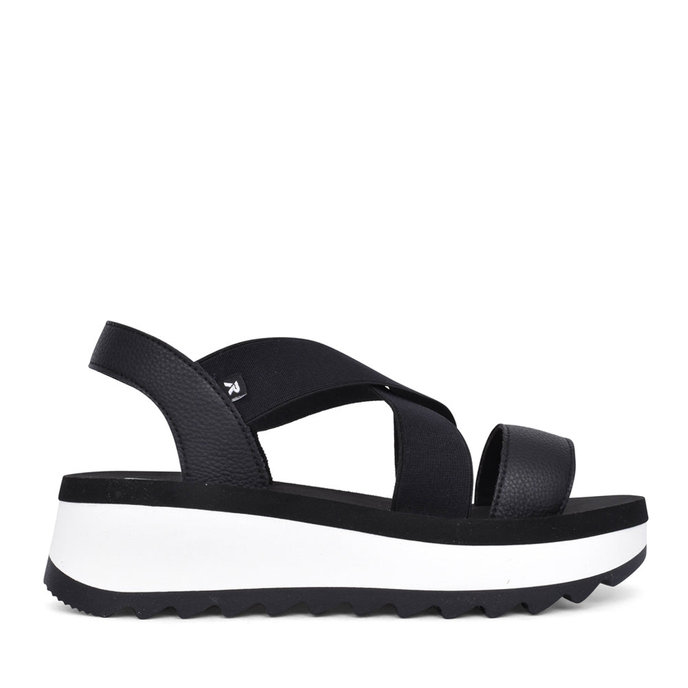 Ladies W3053 Strap Sandal In Black