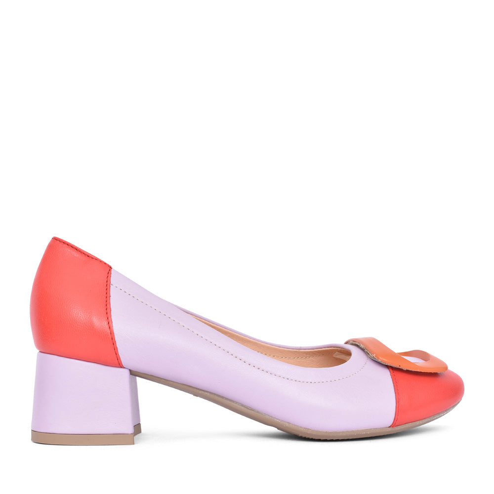 Ladies 6631 G-fit Low Heel Court Shoe In Lilac