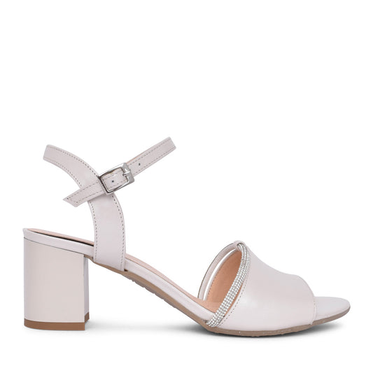 Ladies 4040 G-fit Block Heel Sandal In Pearl